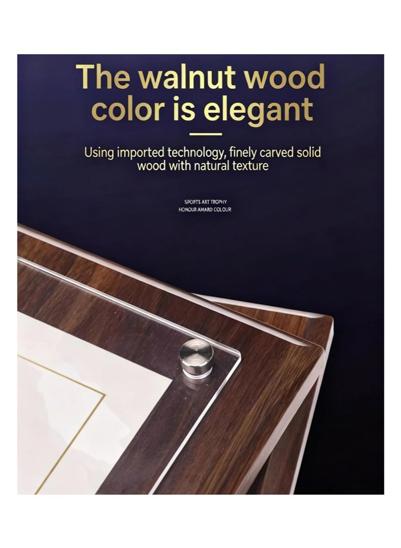 EZdenK Honor A3 Business License Study Desk with Straight-Edged Walnut Tone Frame Wooden Picture Frame - Image 3